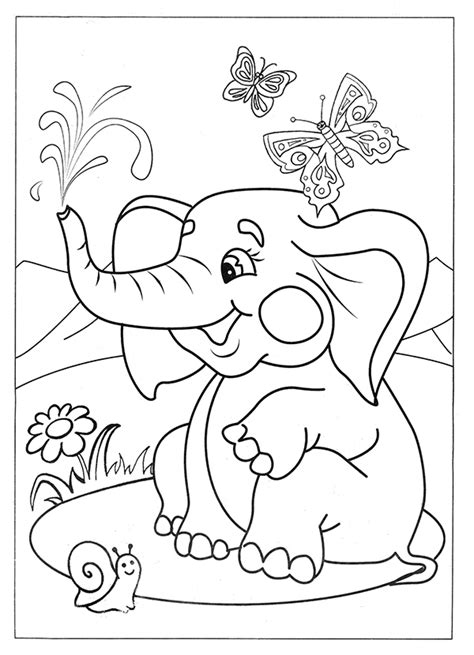elephant coloring pages  kids printable