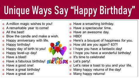 Different Ways To Say Happy Birthday