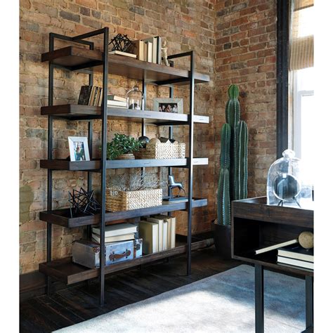 Belfort Select Starmore Modern Rusticindustrial Bookcase With 5
