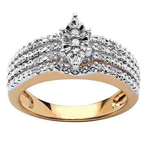 Yellow Gold Plated Sterling Silver Round Genuine Marquise Style