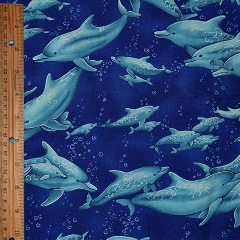 Dolphins Fabric Sea Life Fabric Flipper Dolphin