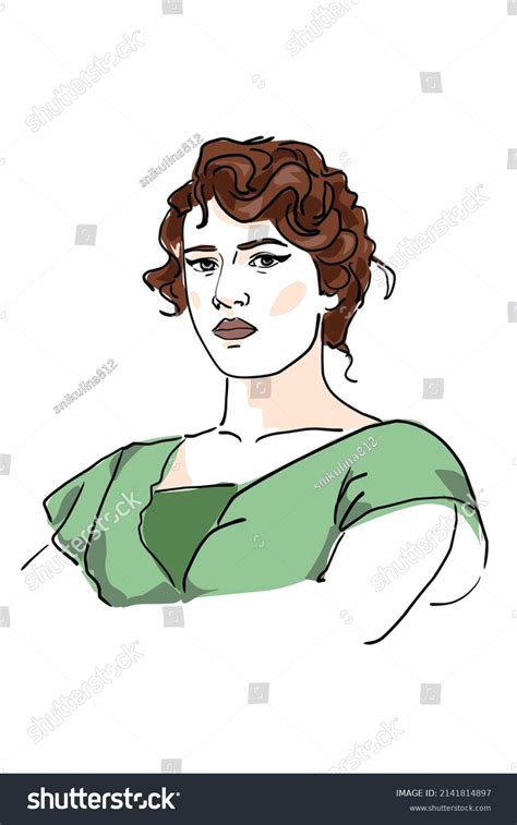 Fashion Sketch Portrait Young Woman Vintage Stock Vector Royalty Free 2141814897 Shutterstock