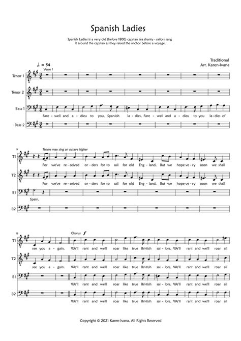 spanish ladies by traditional choir digital sheet music sheet music plus