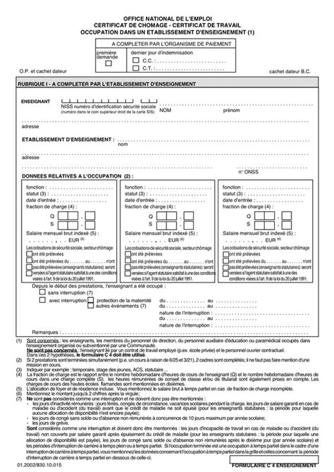 Certificat De Chomage Certificat De Travail Belgique DOC PDF