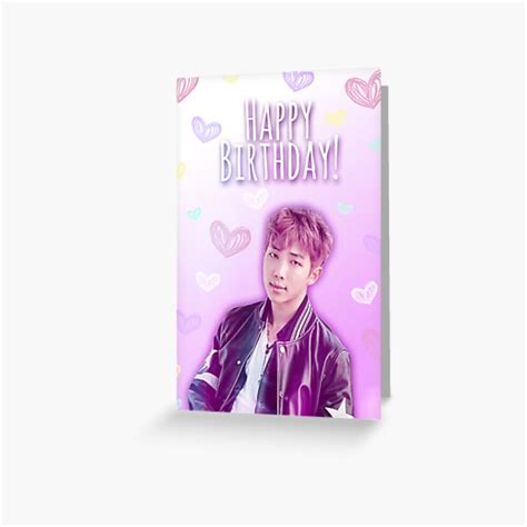 My daughter is turning 10 this summer and really really wants a bts themed birthday party. "BTS RM BIRTHDAY CARD " Greeting Card by kpopcards | Redbubble