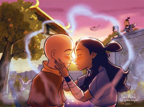 Avatar The Last Airbender Toph And Aang Kiss