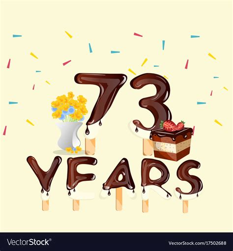 73 Years Happy Birthday Card Royalty Free Vector Image