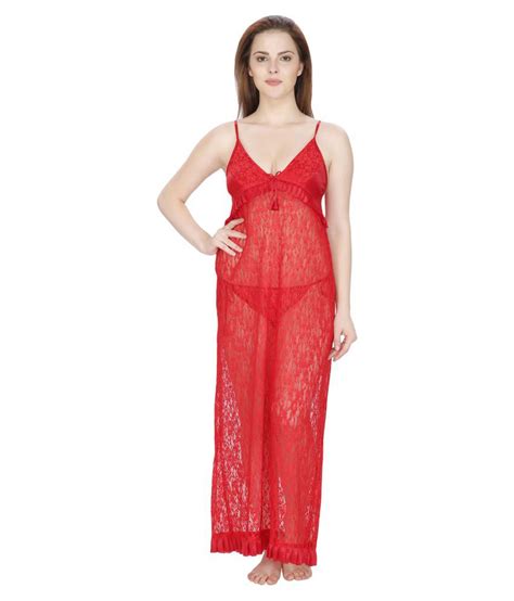 Buy Secret Wish Red Net Nighty And Night Gowns Online At Best Prices In