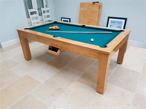 The Precision 7ft Solid Oak Slate Bed Pool Dining Table