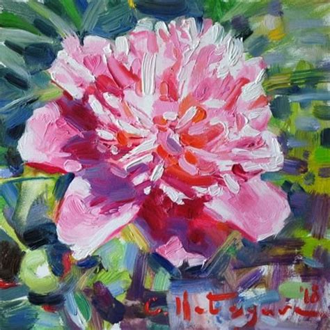 Daily Paintworks Pink Peony Original Fine Art For Sale Elena