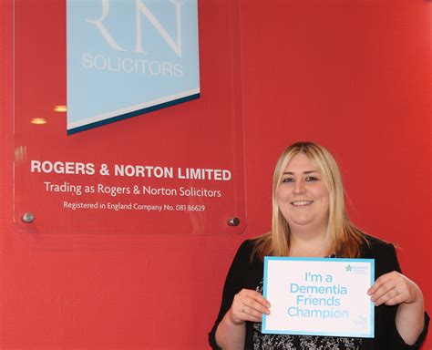 Laura Rumsey Dementia Friends Champion Rogers And Norton Solicitors
