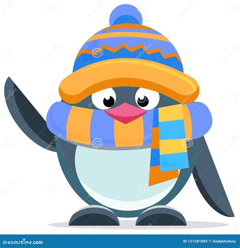 Cute Penguin With A Scarf Stock Illustration Illustration Of Isolated