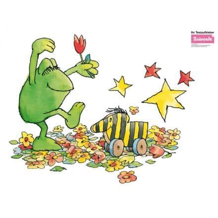 Sie gehören seit mehreren jahrzehnten zu den bekanntesten und beliebtesten kinderbuchfiguren: Wandtattoo Frosch badet Tigerente - Beiwanda | Janosch ...