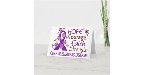 Hope Courage Faith Strength 3 Alzheimers Disease Card