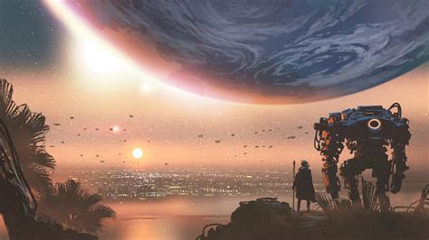 A New Colony In The Alien Planet Stock Illustration
