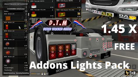 Ets 2 Addons Lights Pack V145 For Scania Daf Bumper Slots And Lights