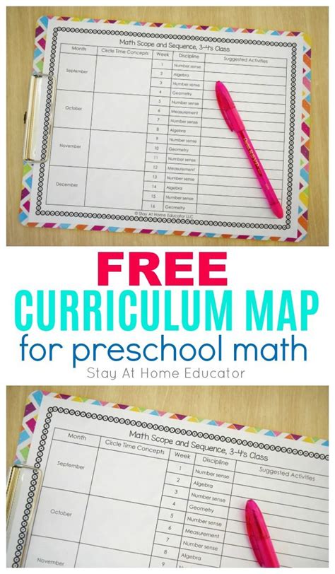 Preschool Math Curriculum Map Teaching Treasure