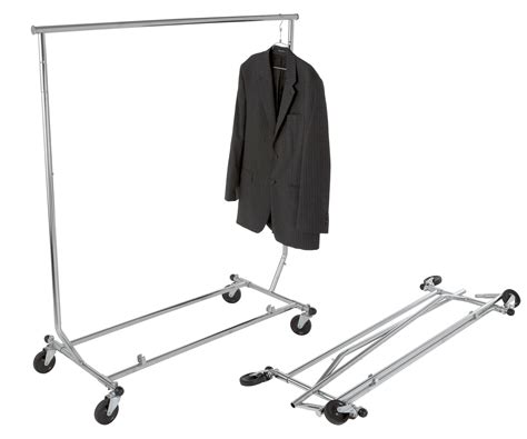 Econoco Collapsable Rolling Clothes Rack- Heavy Duty Collapsible png image