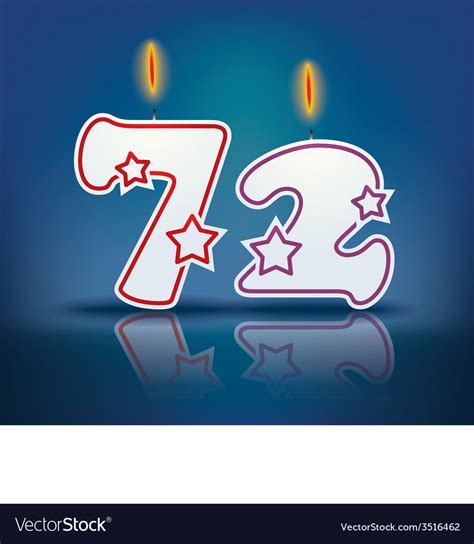 Birthday Candle Number 72 Royalty Free Vector Image