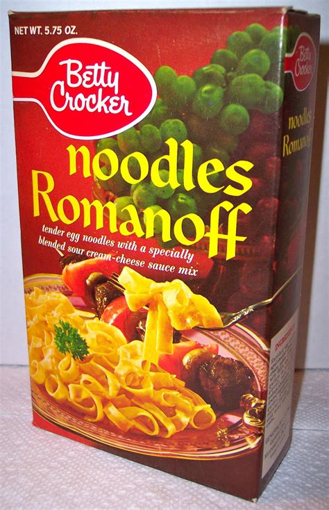 1965 Betty Crocker Noodles Romanoff Box - General Mills | Noodles ...