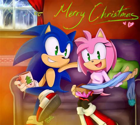 Merry Christmas Sonic Amy The Hedgehog Sonic And Amy