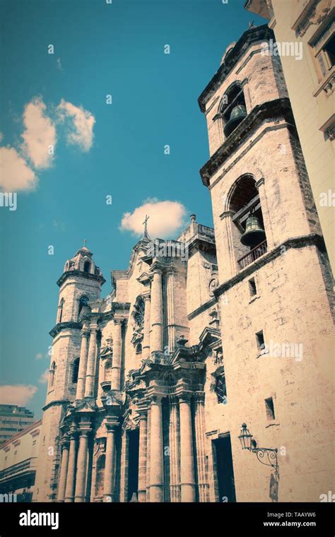 Havana Cuba City Architecture Famous Baroque Cathedral With Its