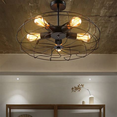 Close to the ceiling light fixtures: Industrial Semi-Flush Mount Ceiling Light Vintage Metal ...
