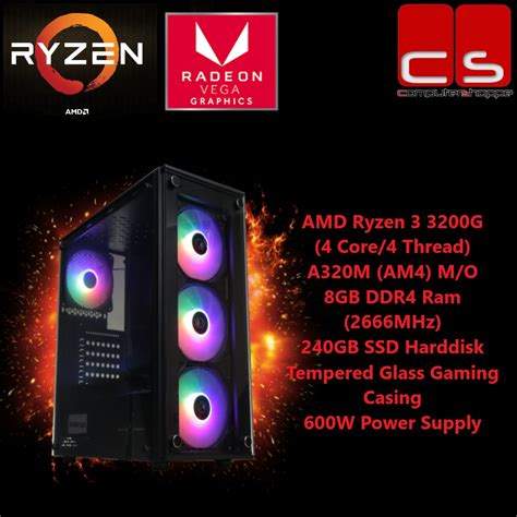 Budget Gaming Ryzen 3 3200g Entry Level Desktop Gaming Pc Shopee Malaysia