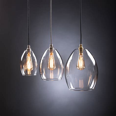 Extra Large Clear Glass Industrial Style Pendant Light
