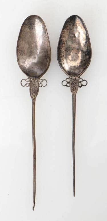 Two Antique Aymara Silver Tupu Shawl Pins Bolivia Nov 15 2021