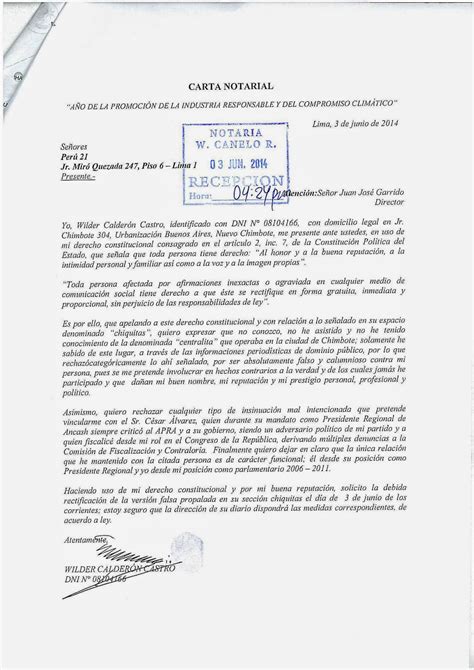 Carta Notarial De Wilder CalderÓn Wilder Calderón Castro