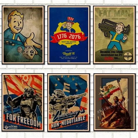 Fallout 3 4 Game Poster Fallout Series Game Retro Poster Retro Kraft