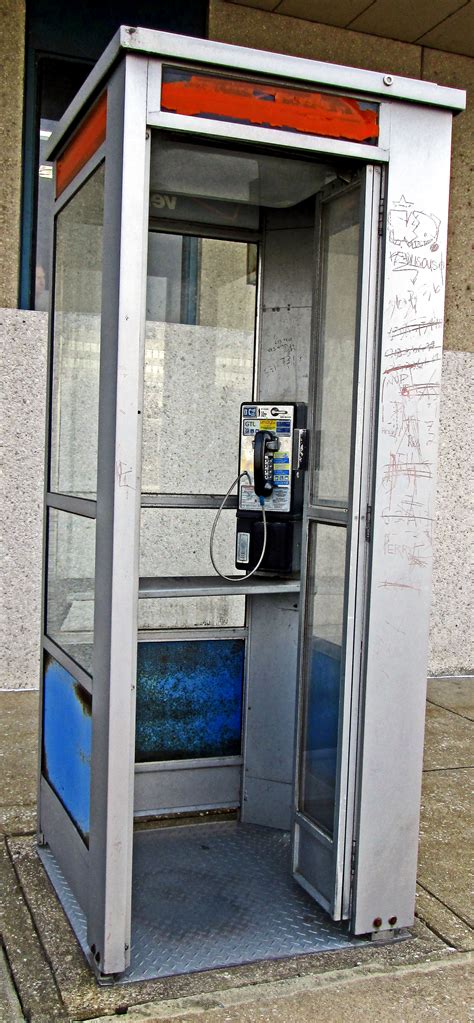 Old Pay Phone Booth With Open Hinge Door Loves Photo Album
