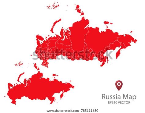 Couple Set Mapred Map Russiavector Eps10 Stock Vector Royalty Free