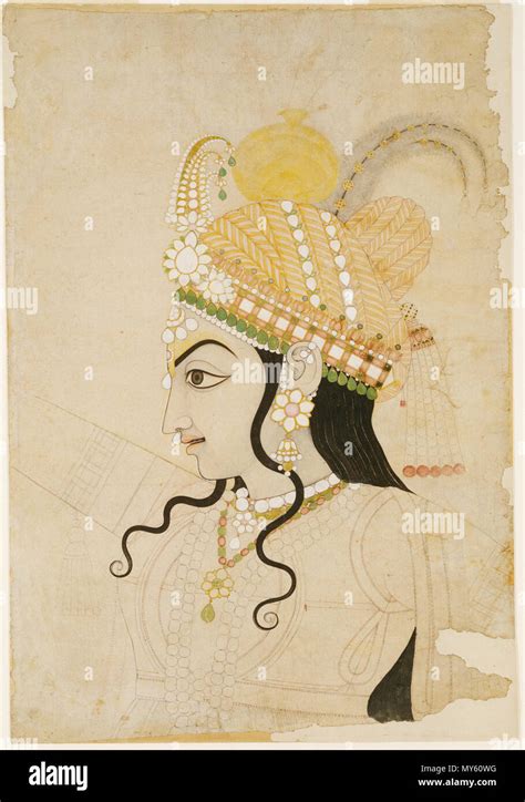 inglés cabeza de krishna caricatura para un mural de la raslila en el metropolitan museum of