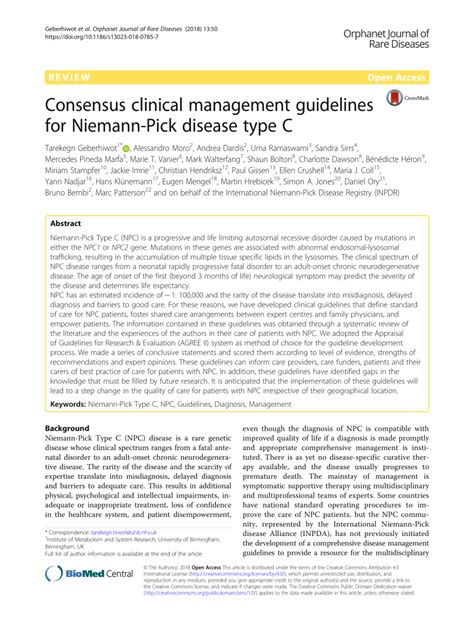 Pdf Consensus Clinical Management Guidelines For Niemann Pick Disease
