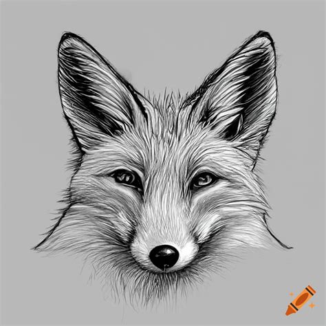 Minimalist Fox Portrait With Bold Lines On Craiyon