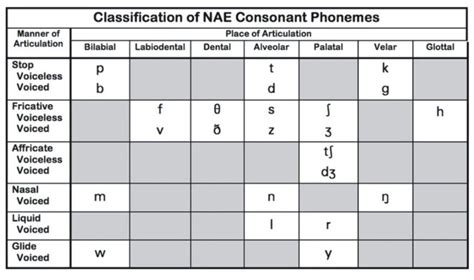 Consonant Chart Phonetic Inventory Handout Speech Language Therapy
