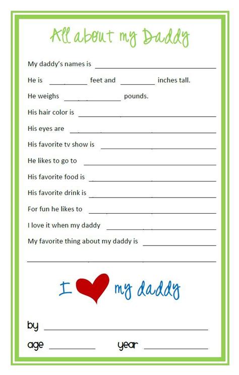 Fathersday Questionnaire School Pinterest Fathers