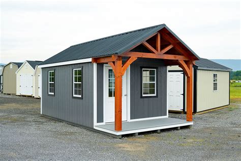 10x20 Elite A Frame Storage Shed With Timber Frame Porch — Tuscarora