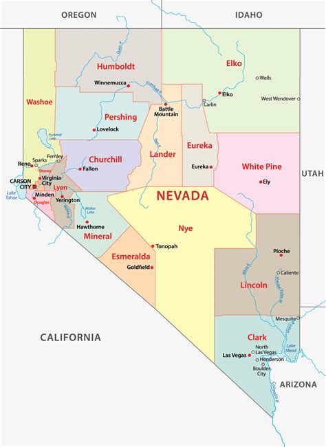 Nevada Counties Map Mappr