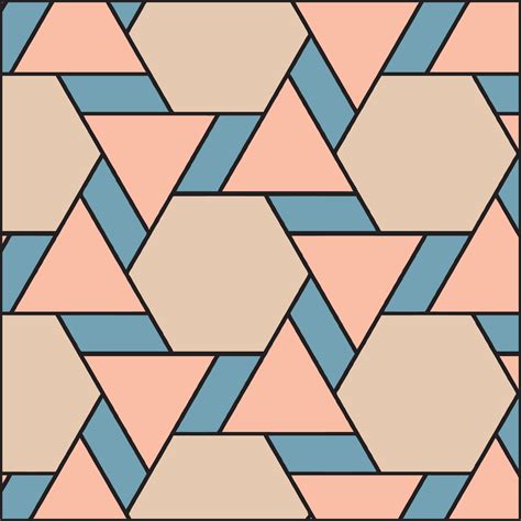 Hexagons And Equilateral Triangles Subdued Color Scheme Triangle
