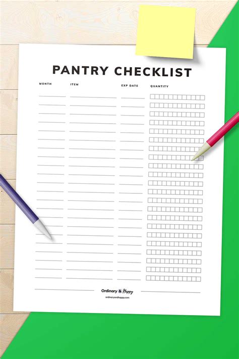 Pantry Inventory Template Printables To Get Your Pantry Organized