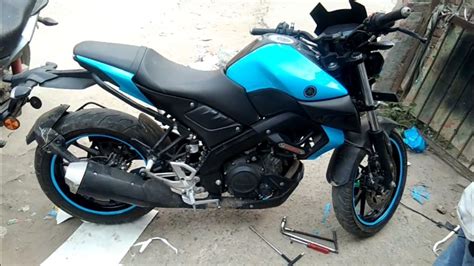 Yamaha Mt 15 Modification New Look In Sky Blue Color Youtube