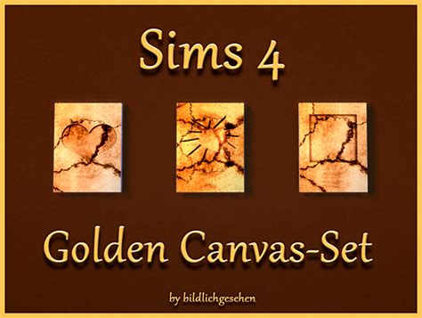 Akisima Sims Blog Golden Canvas Set • Sims 4 Downloads