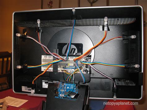 Modern tv audio video input panel on wall. Netopya Planet - $4 Computer Backlighting System