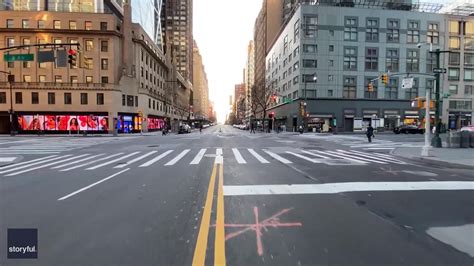 Skateboarder Cruises Through Empty Manhattan Streets As Covid Lockdown Continues Video