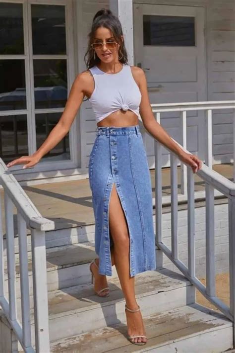What To REALLY Wear With A Long Denim Skirt In 2023 32 Outfits