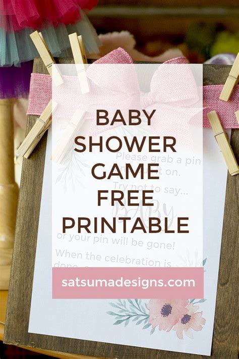 Baby Shower Game Printable Clothes Pin Baby Game Satsuma Designs