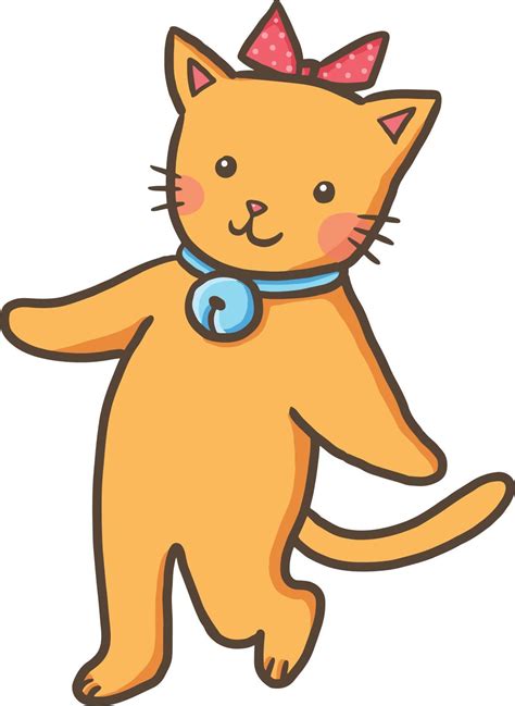 An Orange Cat With A Pink Bow On Its Head Is Standing In The Air